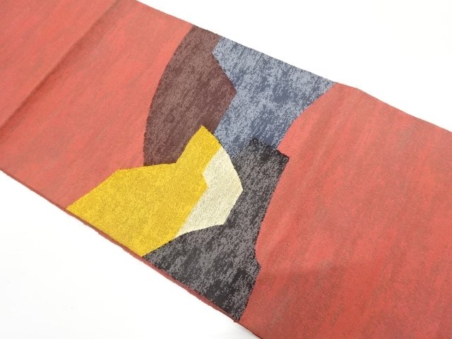JAPANESE KIMONO / NAGOYA OBI / WOVEN GEOMETRIC PATTERN 